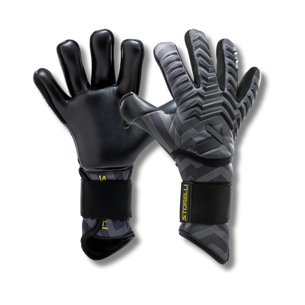 Black goalie hot sale gloves