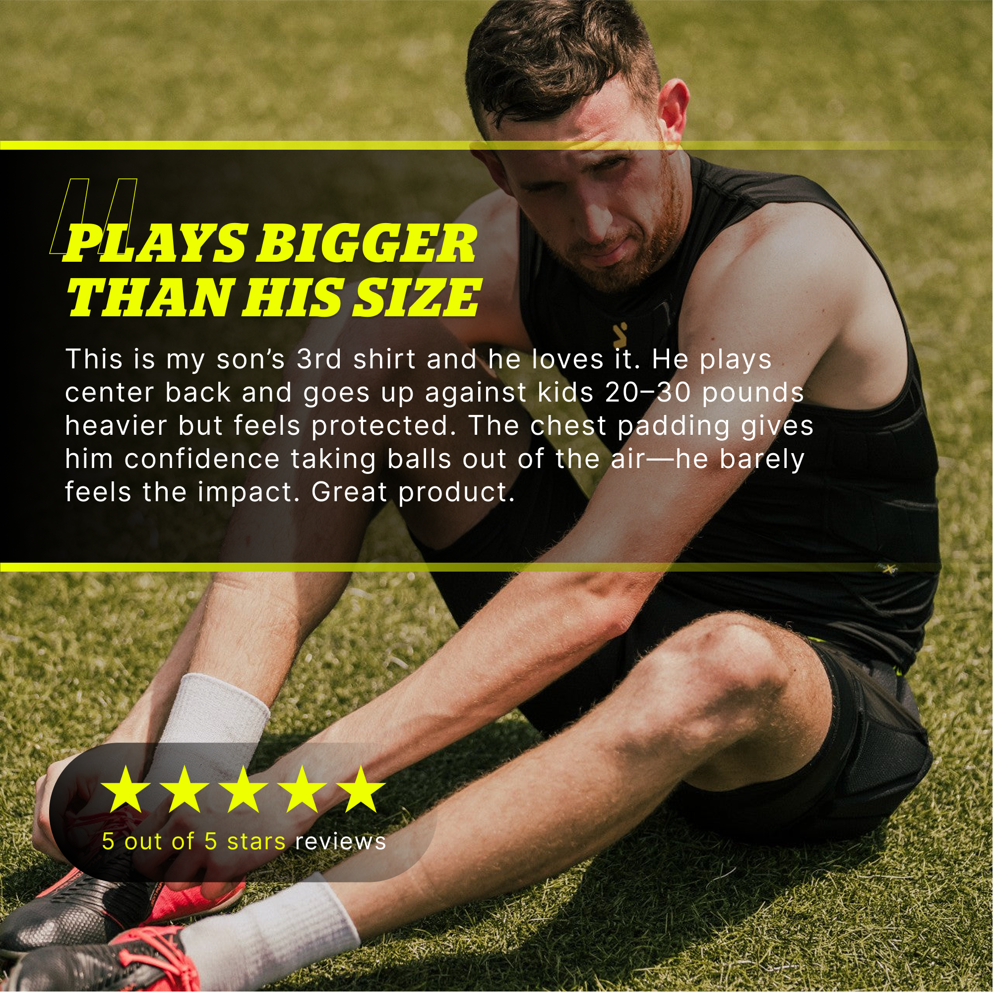 Storelli BodyShield Sleeveless Undershirt | Protective Soccer Base Layer | Lightweight Compression Top | Padded Chest an White ⁄ YL