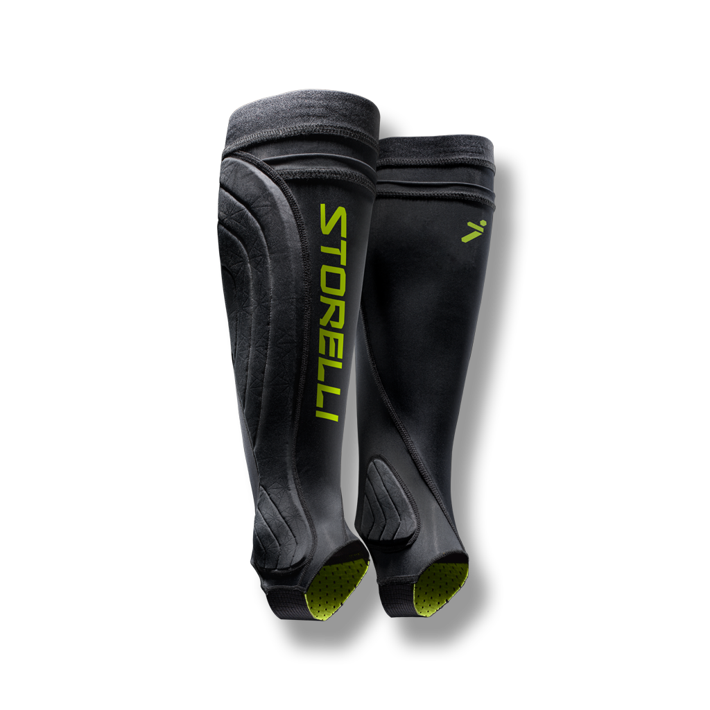 soccer ankle compression leg protection sleeve shin guard pocket black