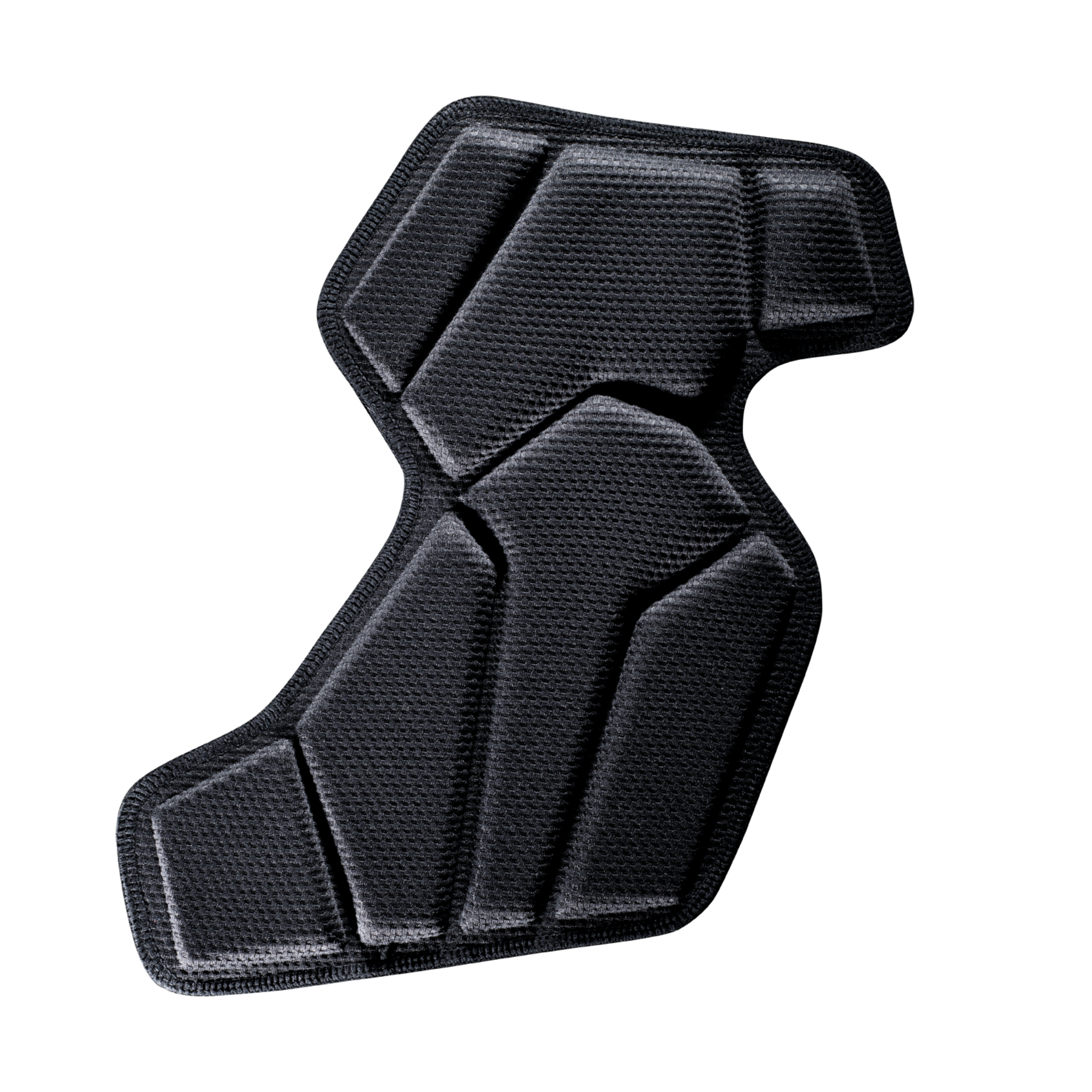 Black protective armor piece on a white background